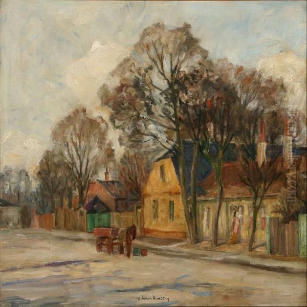 Klovermarksvej Oil Painting by Johan Gudmann Rohde