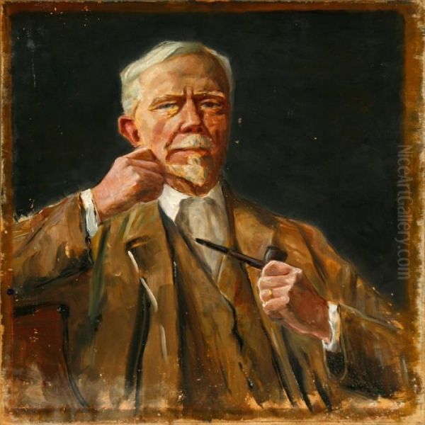 The Artist's Selfportraits Oil Painting by Johan Gudmann Rohde