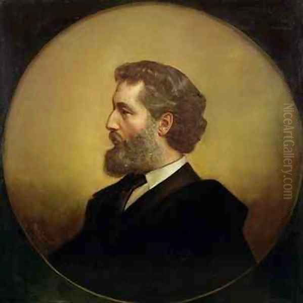 Portrait of Frederic Leighton 1830-96 Oil Painting by Philippe Felix Dupuis