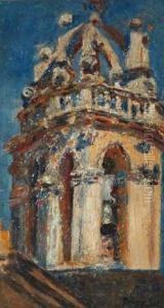 Campanario De Moia Oil Painting by Joan Roig Soler