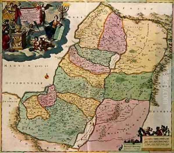 Map of the Holy Land Oil Painting by Theodorus Danckerts