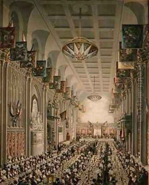 Royal Banquet Given to Her Majesty by the Corporation of London Lord Mayors Day Oil Painting by Thomas Dighton