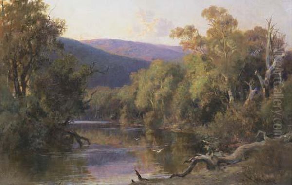 The Mitta Mitta River Oil Painting by Charles Rolando