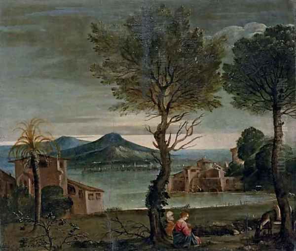 The Rest on the Flight into Eygpt Oil Painting by Domenico Zampieri (Domenichino)