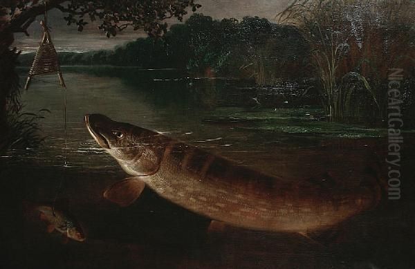 The Pike Lure Oil Painting by Henry Leonidas Rolfe