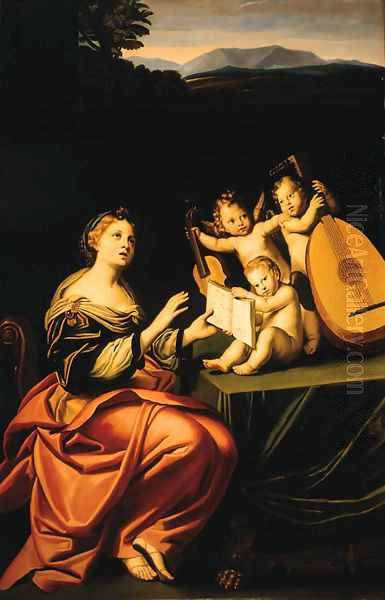 Saint Cecilia Oil Painting by Domenico Zampieri (Domenichino)