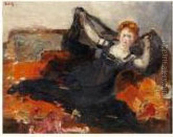 Le Repos Oil Painting by Alfred Roll