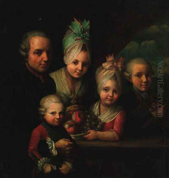 A family portrait group Oil Painting by Dominique (Guillaume Dominique Jacques) Doncre