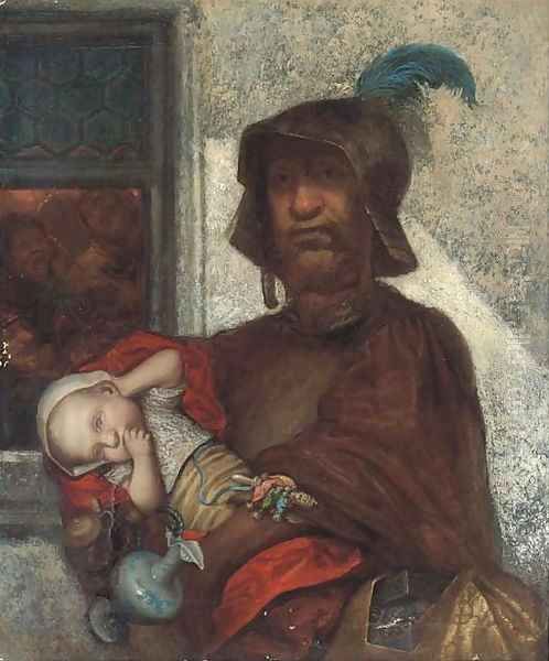 Left holding the baby Oil Painting by Gustave Dore