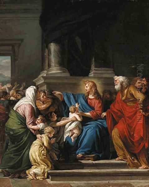 Christ blessing the Children Oil Painting by Jean-Germain Drouais