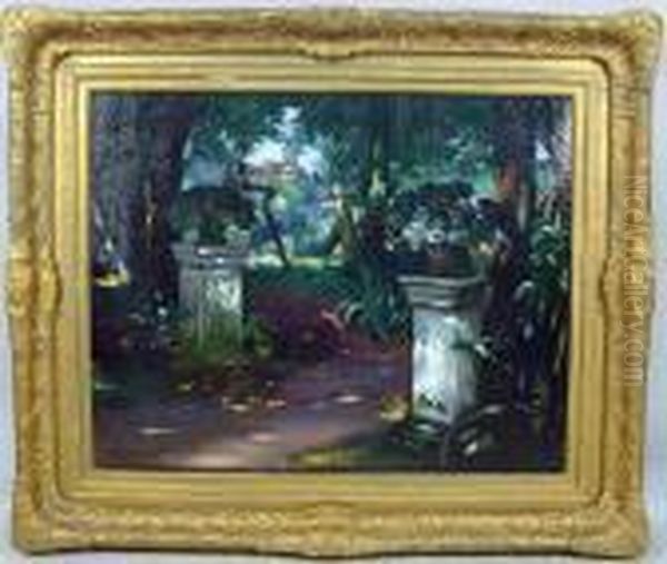 Italiangarden Oil Painting by Julius C. Rolshoven