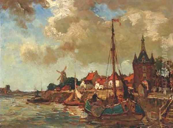 The Lekpoort, Vianen Oil Painting by Charles Dankmeijer