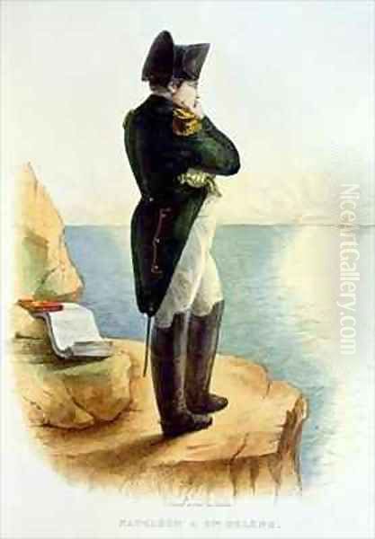 Napoleon on the island of Saint Helena Oil Painting by Delaistre