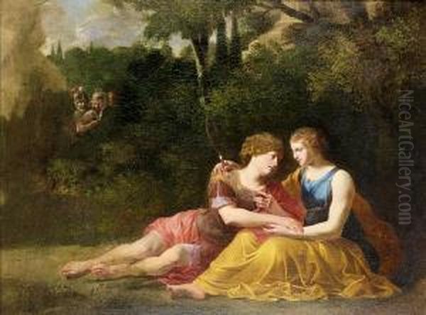 Rinaldo And Armida Oil Painting by Giovanni Francesco Romanelli