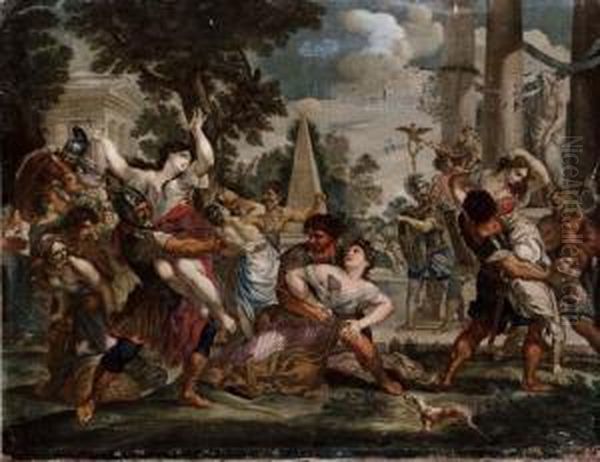 Il Ratto Delle Sabine Oil Painting by Giovanni Francesco Romanelli