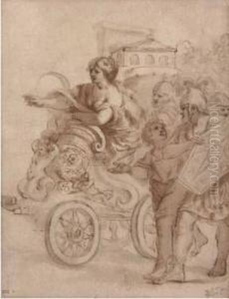 Tullia Sul Carro Oil Painting by Giovanni Francesco Romanelli