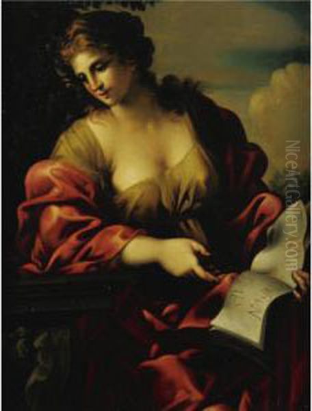 A Sibyl Oil Painting by Giovanni Francesco Romanelli