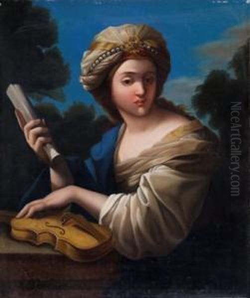 Santa Cecilia. Oil Painting by Giovanni Francesco Romanelli