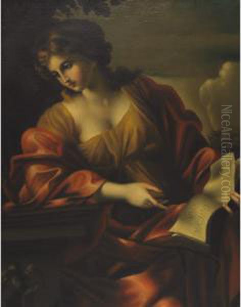 A Sybil Oil Painting by Giovanni Francesco Romanelli