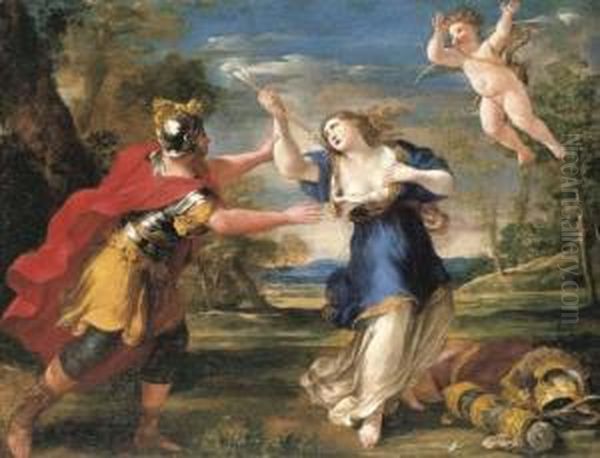 Rinaldo And Armida Oil Painting by Giovanni Francesco Romanelli