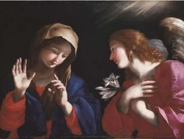 The Annunciation Oil Painting by Giovanni Francesco Romanelli