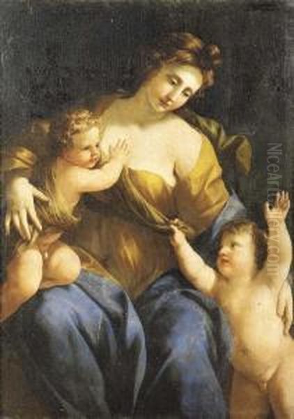 Allegoria Della Carita Oil Painting by Giovanni Francesco Romanelli