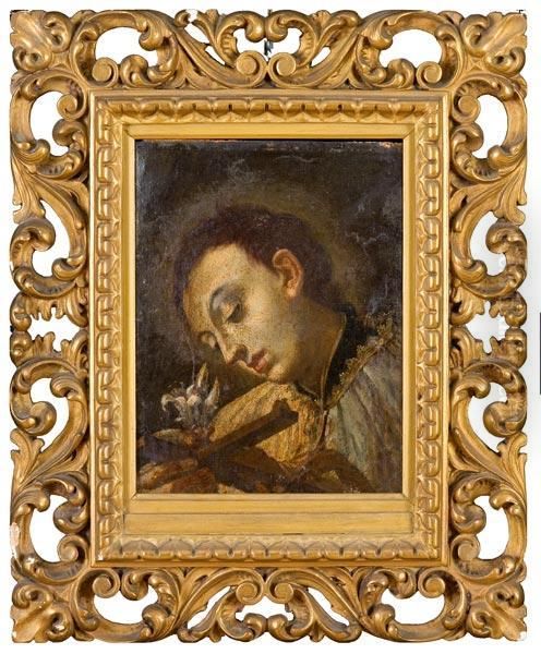 San Luigi Gonzaga Adora La Croce Oil Painting by Ettore Romano