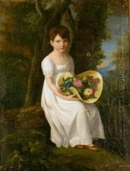 Portrait Of A Girl Oil Painting by Adele Romanee Romany