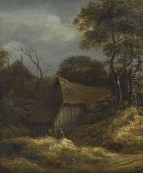 Landscape With Farmhouse. Oil Painting by Salomon Rombouts