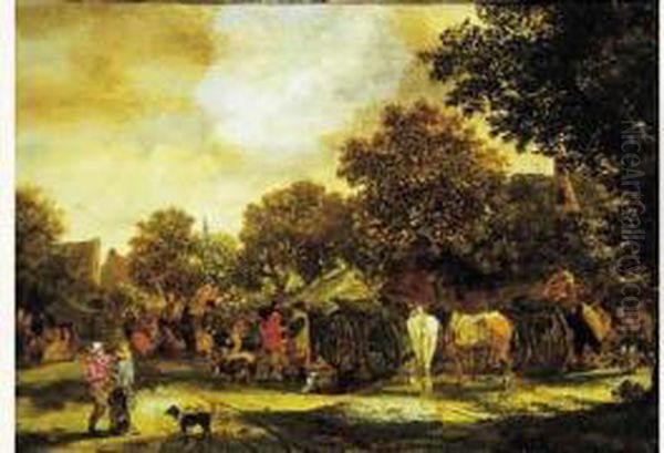 Scene Villageoise Oil Painting by Salomon Rombouts