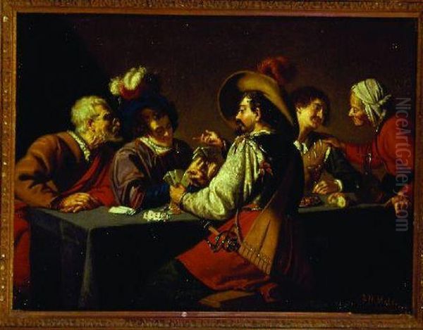 The Card Players Oil Painting by Salomon Rombouts