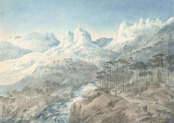 The valley of the Bestonica, Corsica Oil Painting by Lady Sophia Dunbar