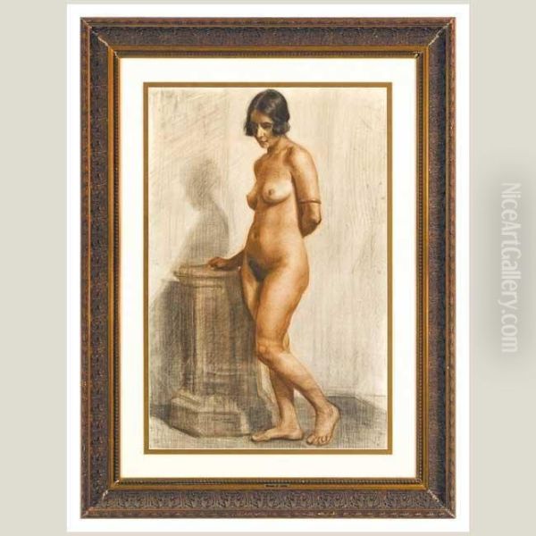 Desnudo Femenino Oil Painting by Julio Romero De Torres