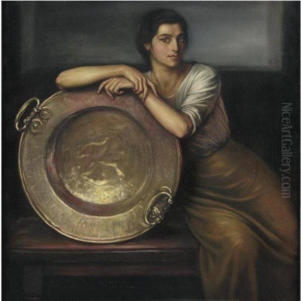 Amparo Oil Painting by Julio Romero De Torres