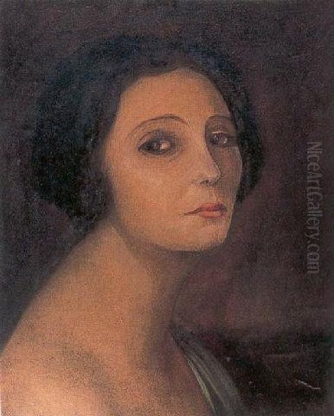 Portrait Of A Lady Oil Painting by Julio Romero De Torres