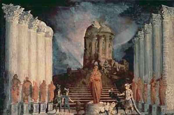 Destruction of the Temple of Jerusalem by Titus Oil Painting by Monsu Desiderio