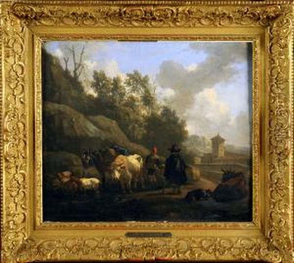 Paysage Italien Anime Oil Painting by Willem Romeyn