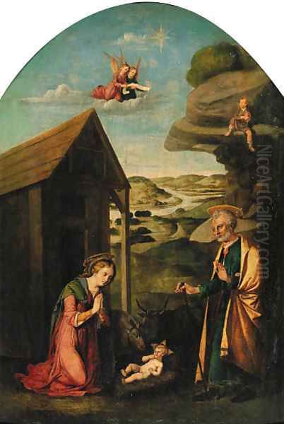 The Nativity Oil Painting by Pellegrino Da San Daniele