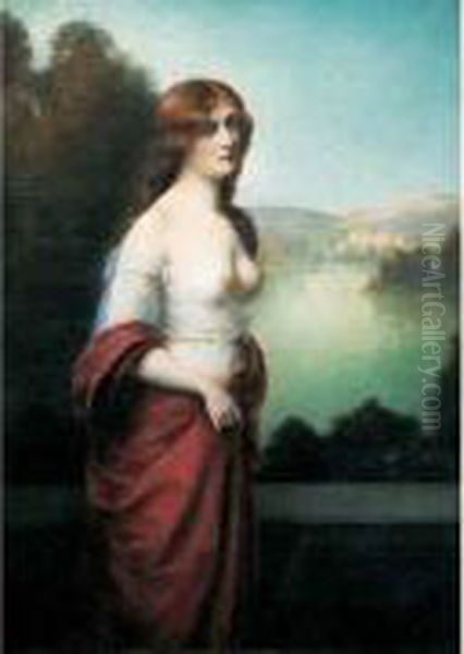 Jeune Femme Rousse En Avignon Oil Painting by H. Rondel