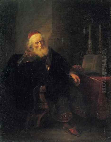 King David in contemplation Oil Painting by Abraham Van Dyck