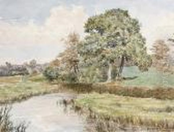 A Summer Landscape Near Boldre, Hampshire Oil Painting by Thomas Matthew Rooke