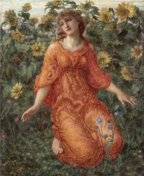 Clytie Turning Towards The Sun Oil Painting by Thomas Matthew Rooke