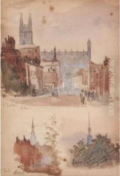 St. Luke's Chelsea, St. Paul's Brompton And Lee Oil Painting by Thomas Matthew Rooke