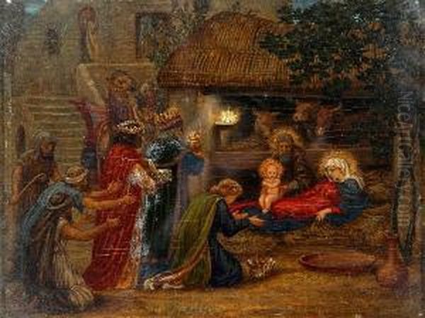 The Nativity Oil Painting by Thomas Matthew Rooke