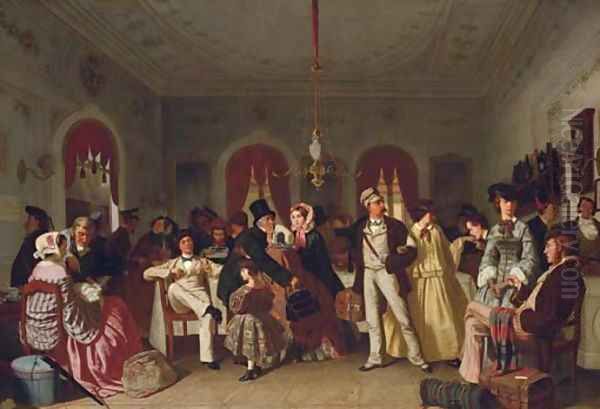 The first and second-class waiting room Oil Painting by Carl Henrik D'Unker