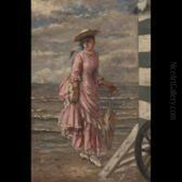 A Promenade By The Sea Oil Painting by Albert Roosenboon