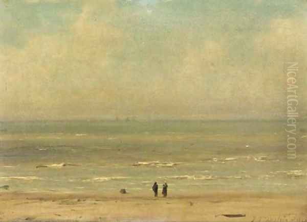 Staring out over sea Oil Painting by Johannes Josephus Destree