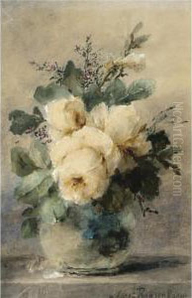 A Still Life With Peonies In A Vase Oil Painting by Margaretha Roosenboom