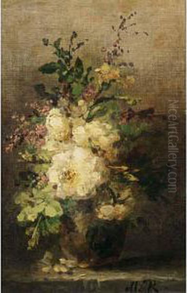 A Flower Still Life Oil Painting by Margaretha Roosenboom