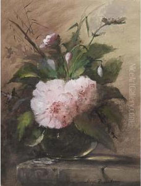 A Still Life With Peonies In A Vase Oil Painting by Margaretha Roosenboom